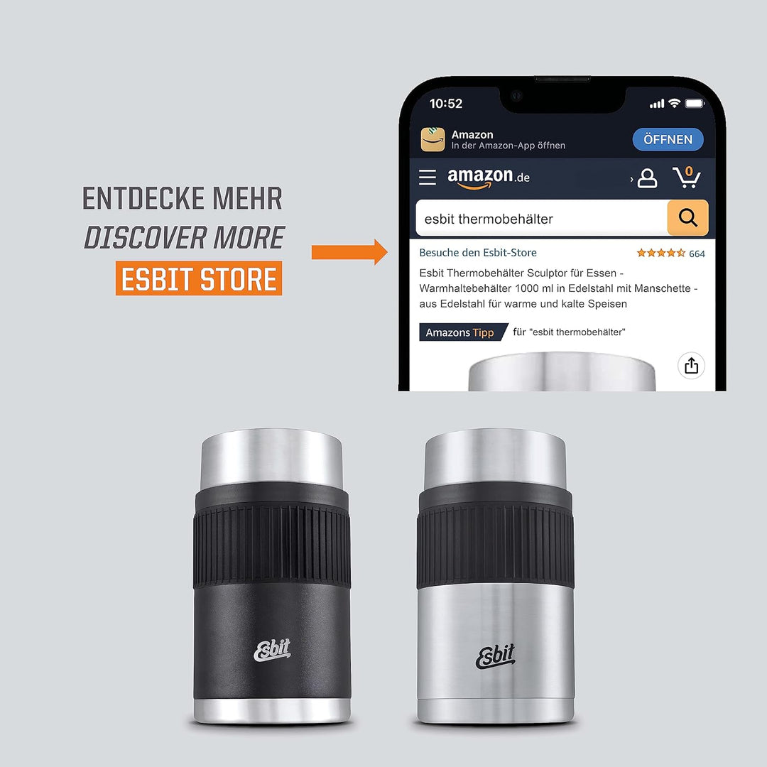 Esbit Thermobehälter Sculptor für Essen - Warmhaltebehälter 1000 ml in Schwarz mit Manschette in Ede