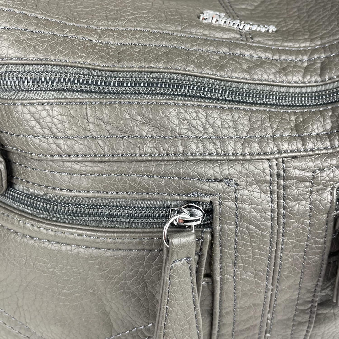 kennydoo Rucksacktasche I 2in1 Damen Rucksack und Handtasche in Einem I Schultertasche einfarbig uni