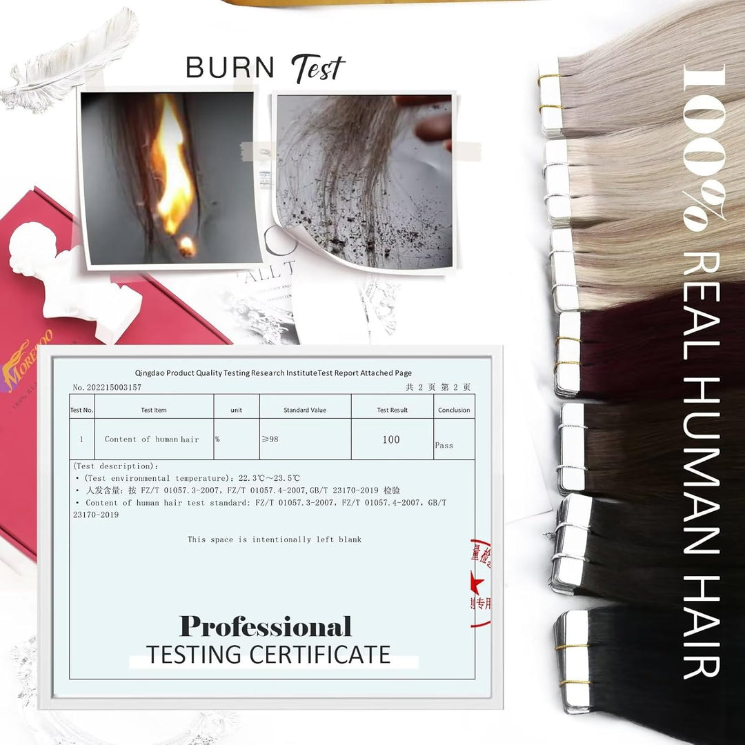 Moresoo Tape in Extensions Echthaar Remy Seamless Extensions Echthaar Tape Klebestreifen Extensions