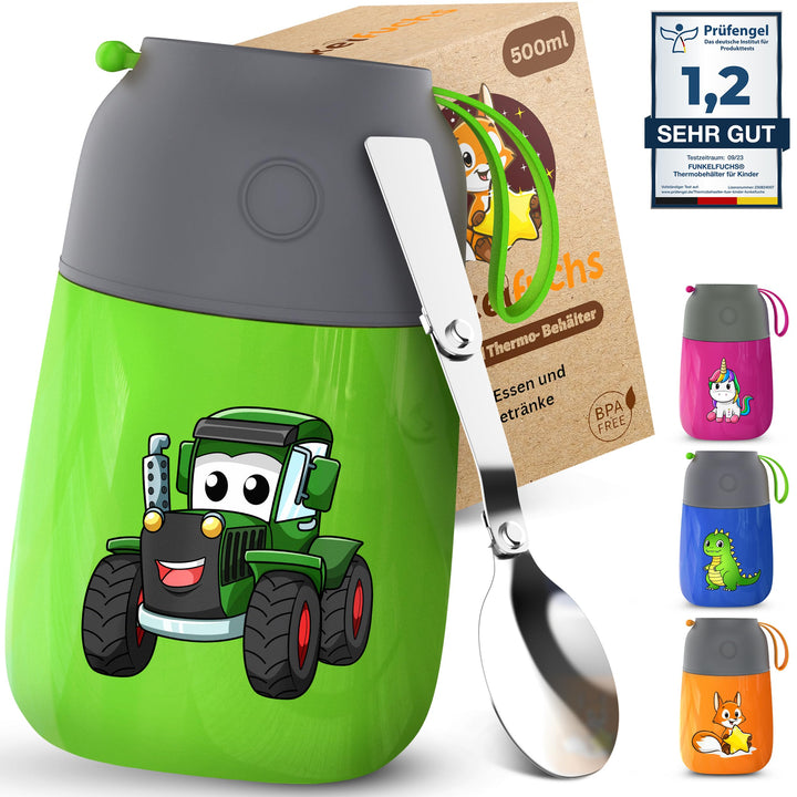 Thermobehälter für Essen Kinder – 500ml – 100% auslaufsicher - Warmhaltebehälter Essen Edelstahl – T