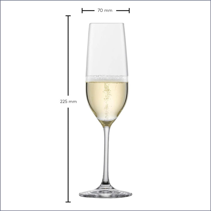 SCHOTT ZWIESEL Sektglas Viña (6er-Set), zeitlose Proseccogläser mit Moussierpunkt, spülmaschinenfest