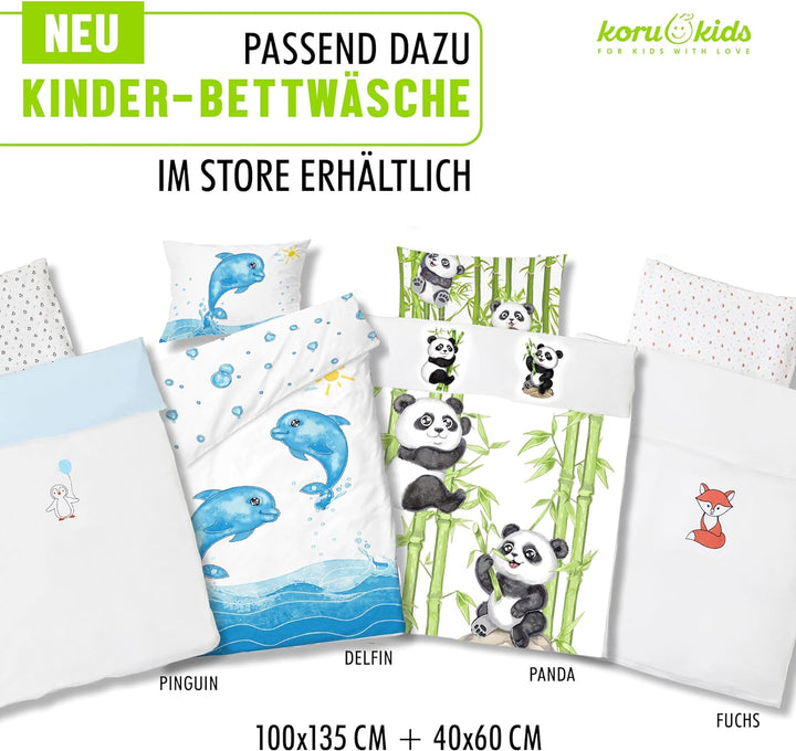 Koru Kids® Kinder Daunendecke 100x135 cm – 90% Daunen / 10% Federn – Ganzjahres Kinderbettdecke – al