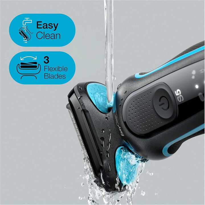 Braun Series 5 Elektrorasierer mit EasyClick Barttrimmer Aufsatz, Rasierer Herren Elektrisch Ladesta