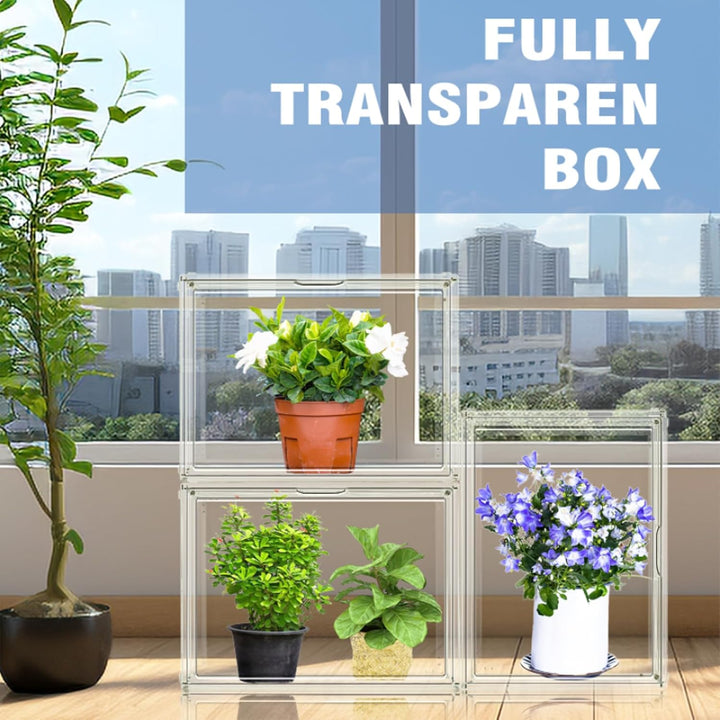 Stapelbare hohe Stiefel Schuh Aufbewahrung Boxen, Acryl Display Case Transparent Plastik Stapelbare