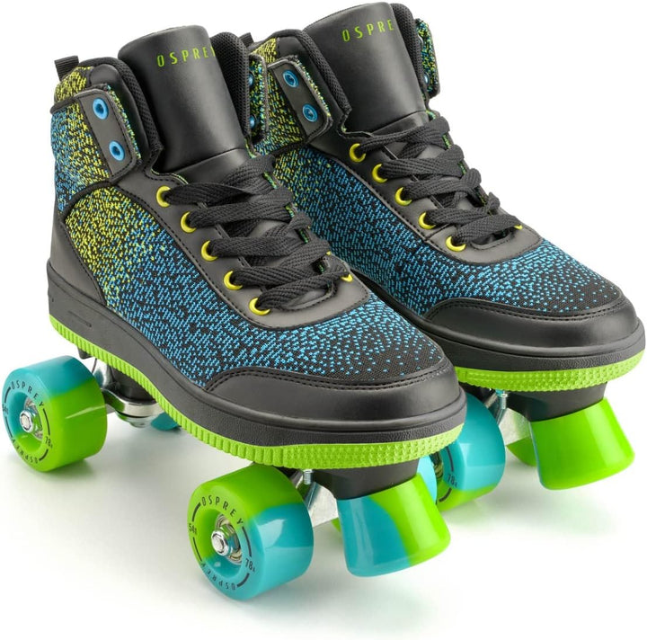 Osprey Premium Quad Skates, Retro-Rollschuhe – Raver 35 EU Schwarz, 35 EU Schwarz