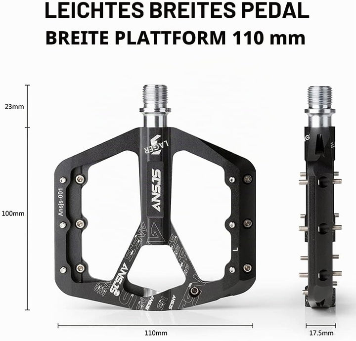ANSJS Fahrradpedale Rennrad Pedale Aluminium Platform Pedale Ultraleicht Antirutsch Fahrrad Pedale 9