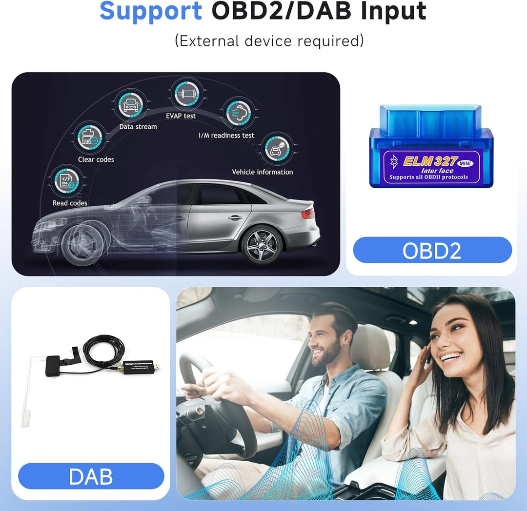 Podofo Carplay Autoradio für Citroen C1/Toyota Aygo/Peugeot 107, Android HiFi Android Auto 10" Touch