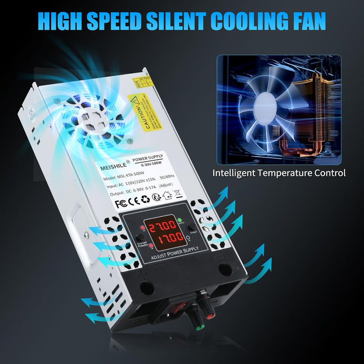Einstellbare Schalternetzteil DC (0-17V 0-30A) 500W DIY Trafo 230V AC auf DC 30Volt Transformator In
