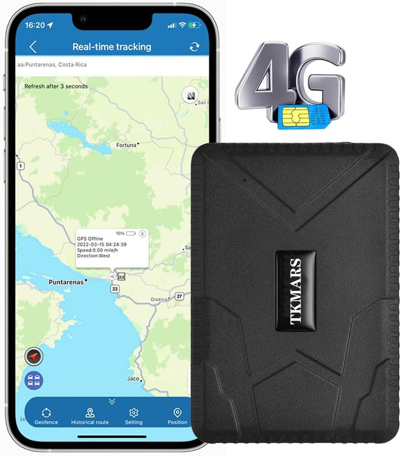 TKMARS TK915 Auto GPS-Tracker 4G, 7800mAh-Akku, magnetisch, funktioniert über SMS/APP/Webplattform o