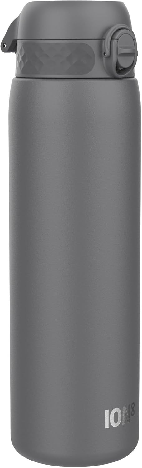 Ion8 1 Liter Edelstahl Trinkflasche, Auslaufsicher, Einhandöffnung, Sichere Verriegelung, Spülmaschi