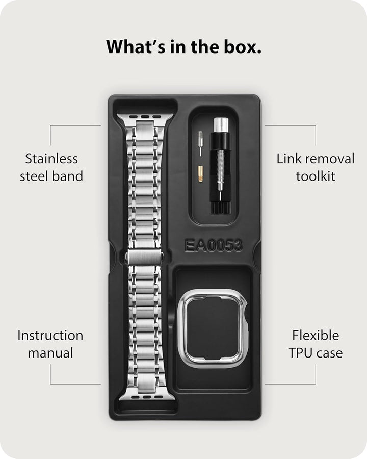 Fullmosa Kompatibel mit Apple Watch Armband 40mm 41mm 38mm Series SE 9 8 7 6 5 4 3 2 1, Edelstahl Ap