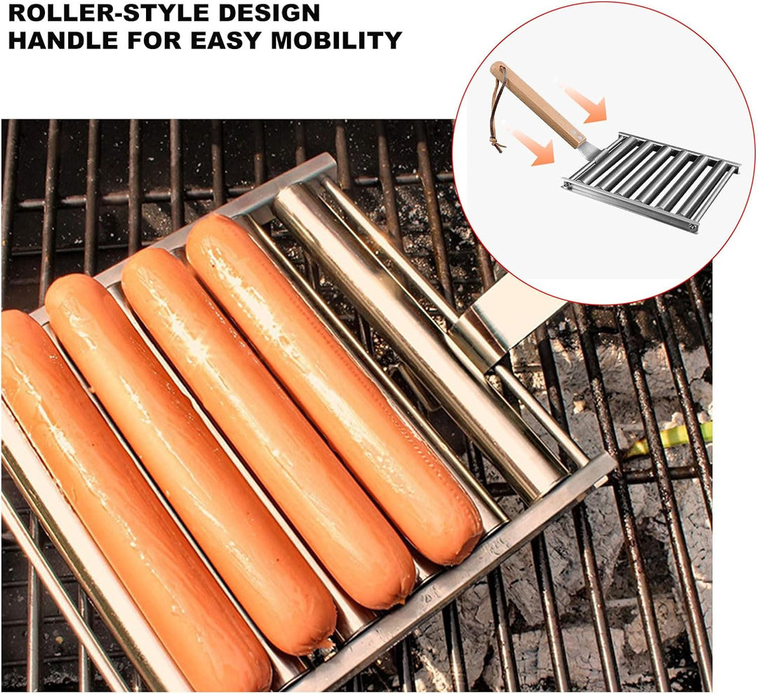 Ejoyous Hot Dog Roller Grill, Wurstroller Grill Abnehmbarer Würstchen Roller Grill mit extra langem