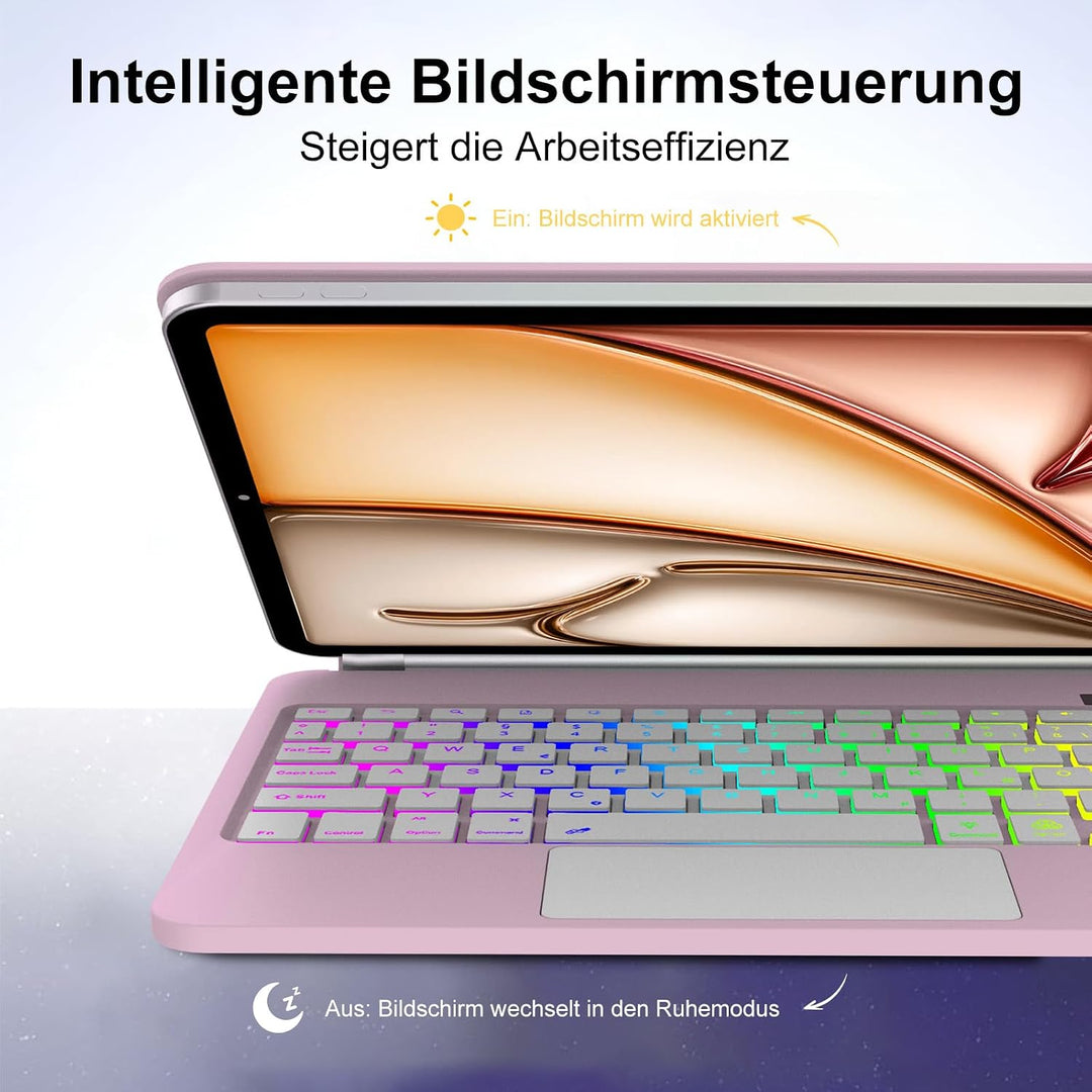 Magic Keyboard für iPad Air 13 Zoll 2026/2025/2024 (M4/M3/M2), iPad Pro 12.9 Zoll (6/5/4/3 Gen), Hül