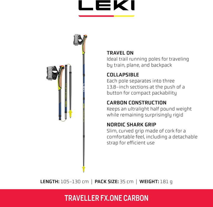 LEKI Nordic Walking Stöcke Traveller FX.One Carbon 105, 105