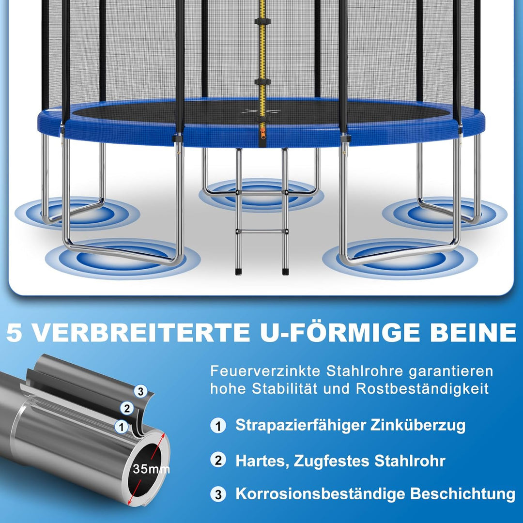 Devoko Trampolin Outdoor Ø 183/228/305/366 GS-Zertifikat Indoor Trampolin Kinder Gartentramp