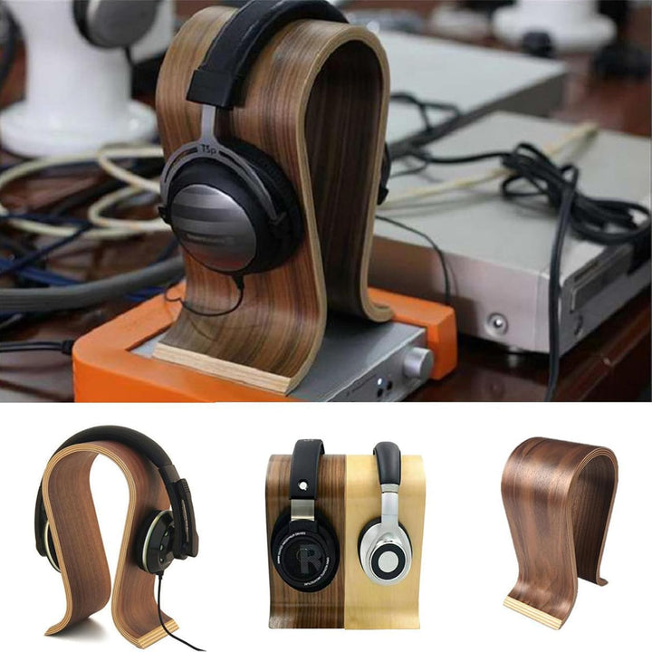 Kopfhörer Ständer Holz, Kopfhörerständer, Kopfhörer Halter, Kopfhörerständer Universal Holz, U Form,