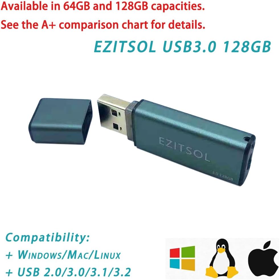 USB-Flash-Laufwerk mit physischem Schalter, Schreibblocker-Schutz, 128 GB exFat USB 3.0, High-Speed