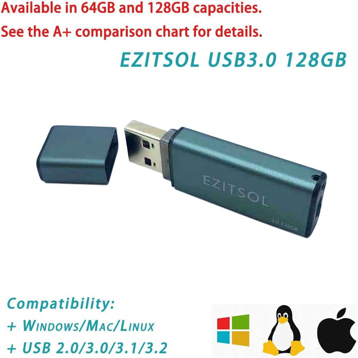 USB-Flash-Laufwerk mit physischem Schalter, Schreibblocker-Schutz, 128 GB exFat USB 3.0, High-Speed