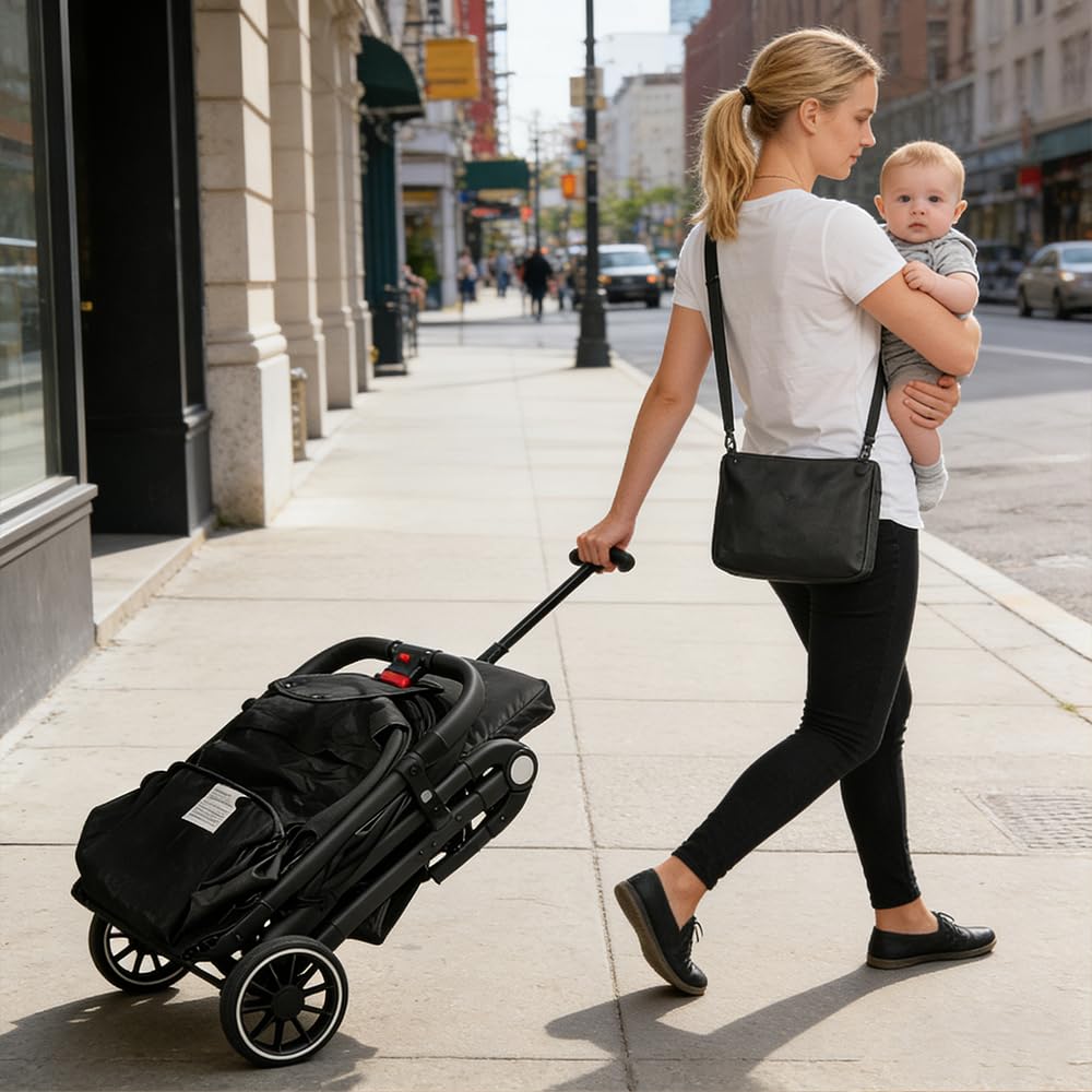 Kinderbuggy, Kinderwagen mit Sonnenschirm, Kinderwagen Zusammenklappbar, Buggy mit Liegefunktion, Ka