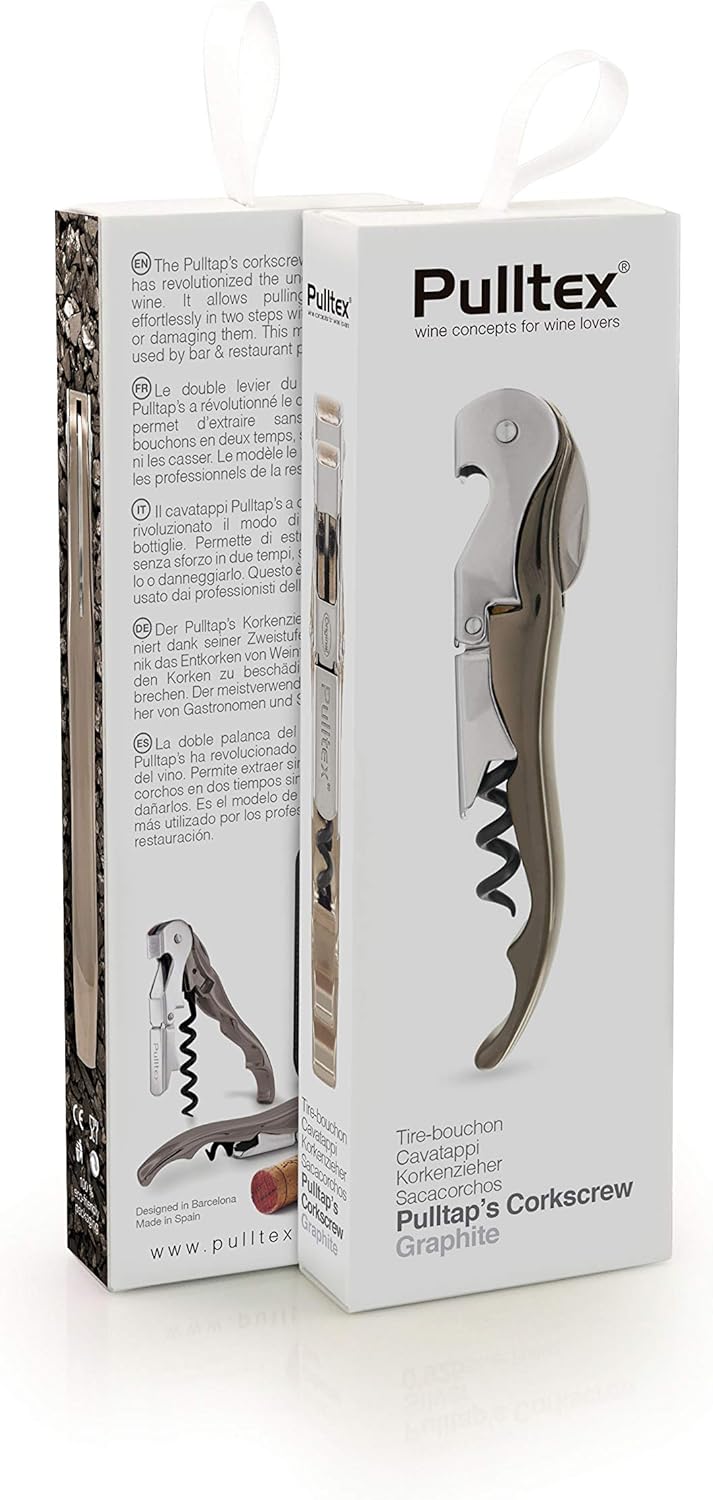 Pulltex Pulltap's Classic Graphite Korkenzieher + Verpackung, mehrfarbig, Wein