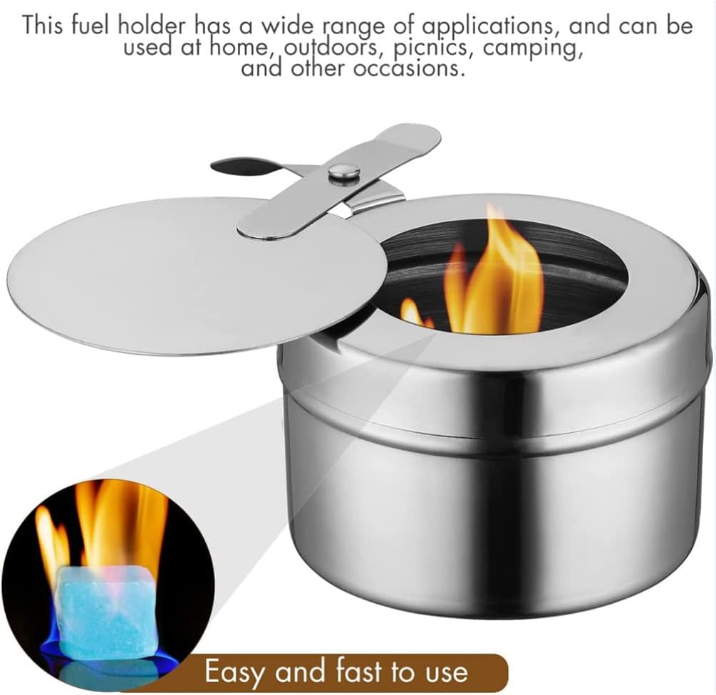 Yardwe Brennstoffhalter aus Edelstahl, 2 Stück, Brennstoffhalter für Chafing Dish Chafing Cafing Hea