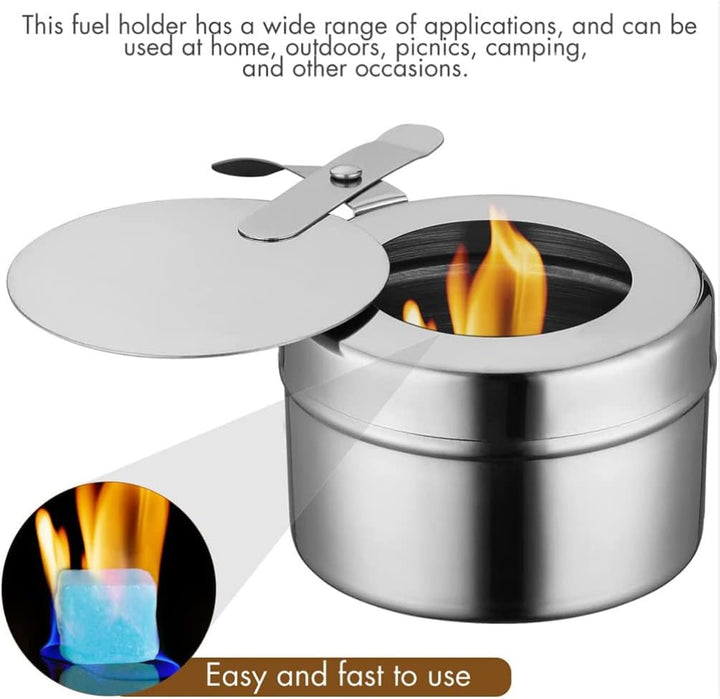 Yardwe Brennstoffhalter aus Edelstahl, 2 Stück, Brennstoffhalter für Chafing Dish Chafing Cafing Hea