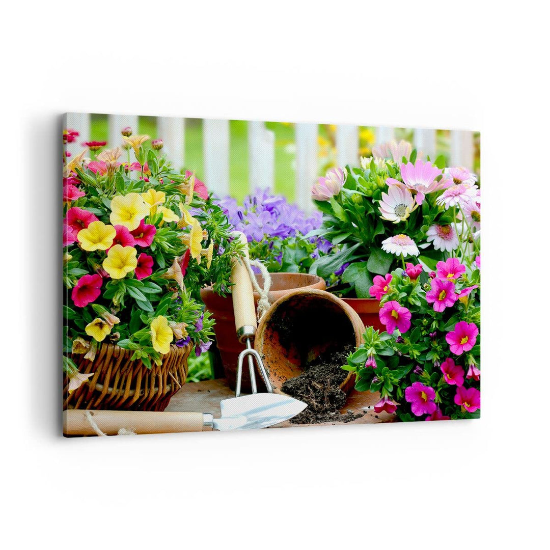 Bilder auf Leinwand 100x70cm Leinwandbild Pflanzen Garten Frühling Natur Gross Wanddeko Bild Schlafz