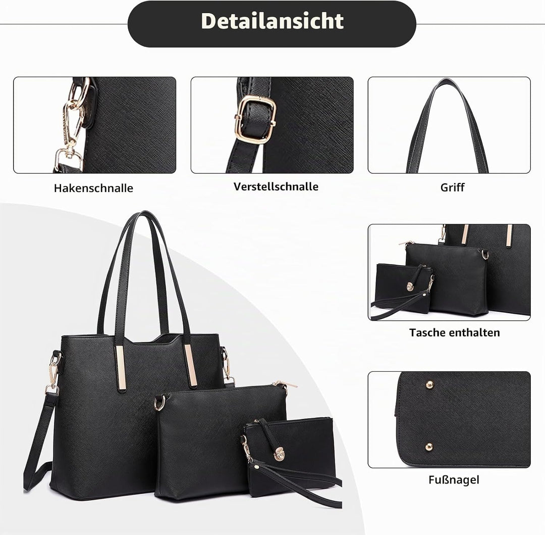 Miss Lulu Handtasche Damen Shopper Schultertasche Gross Henkeltasche Tragetasche Aktentasche Tasche