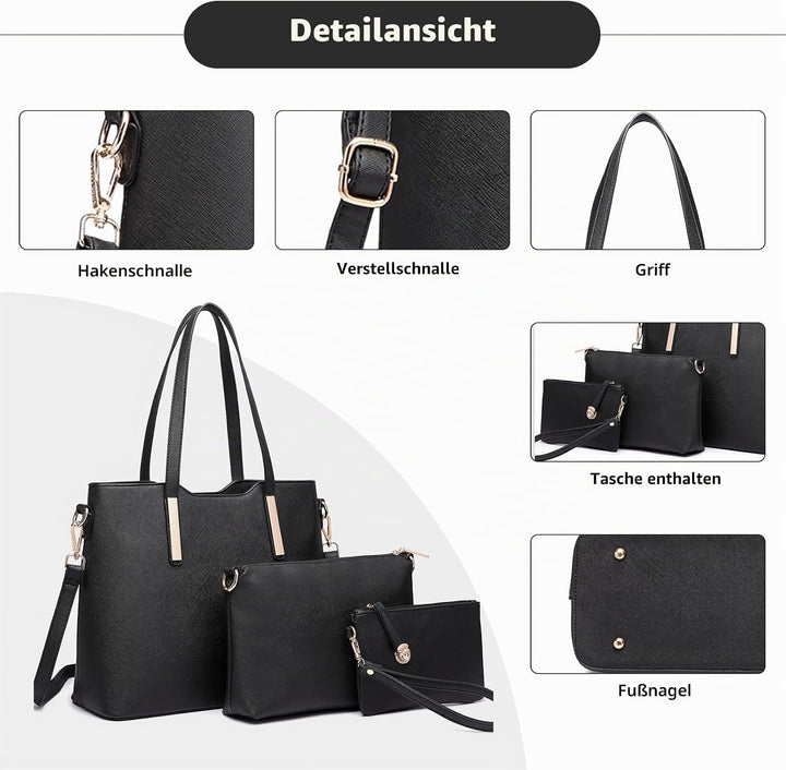 Miss Lulu Handtasche Damen Shopper Schultertasche Gross Henkeltasche Tragetasche Aktentasche Tasche