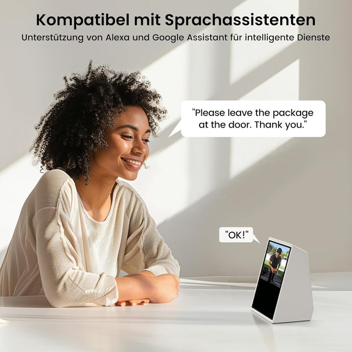 AOSU Kabellose Türklingel mit Kamera Kabellose, 2K HD Smarte Video-Türklingel mit Klingel, 170° von