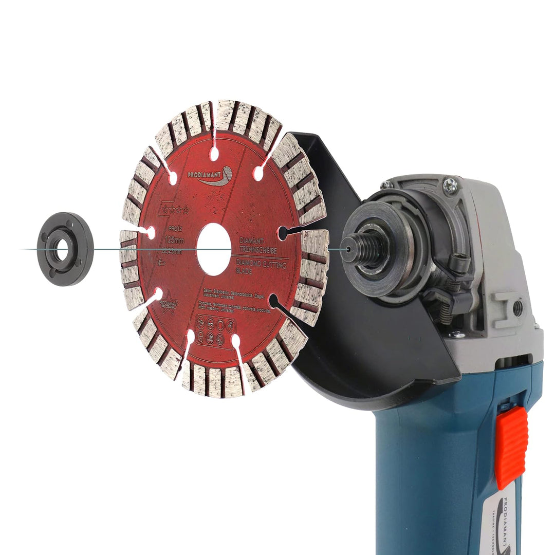 PRODIAMANT Turbo Diamant-Trennscheibe Beton 125mm x 22,23 mm Segmenthöhe 12mm 125/22,23mm, 125/22,23