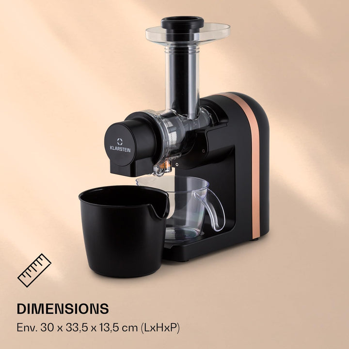 Klarstein Bella Elegance Saftpresse 200 W, Entsafter mit 400 ml, BPA-frei, rutschfester Standfuss, m