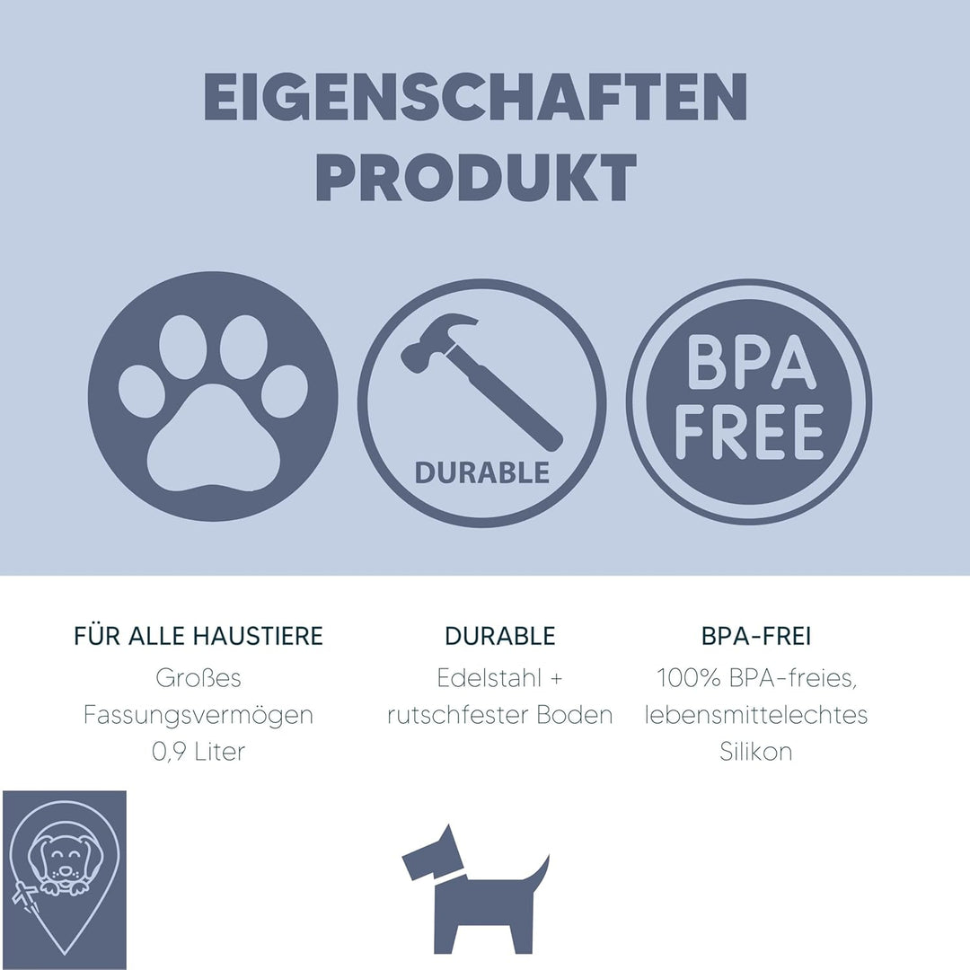 KPET® 2-in-1 Hundenapf Faltbar Für Unterwegs, Futternapf Hund Ideal Für den Alltag, Trinknapf Für de