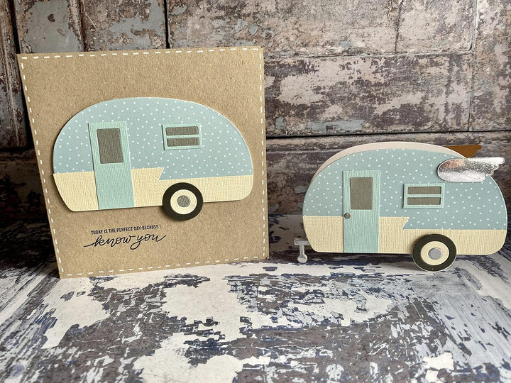 Sizzix Grösse-Anzeigetafeln L Stanzschablone Camper 3-D von Eileen Hull, 665155, Mehrfarbig, Einheit