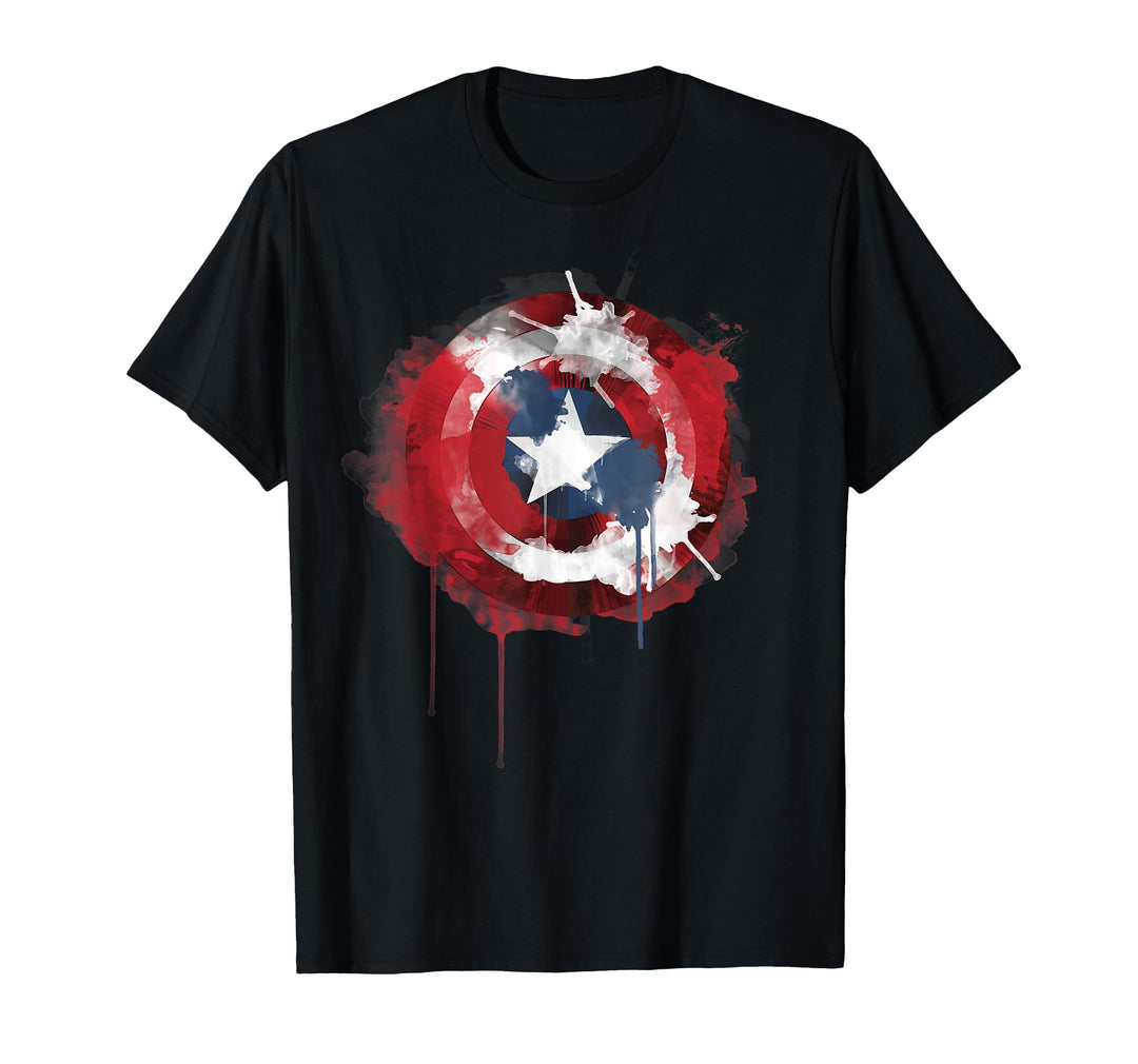 Men's Marvel Captain America Avengers Shield Watercolor T-Shirt XL Baby Blue