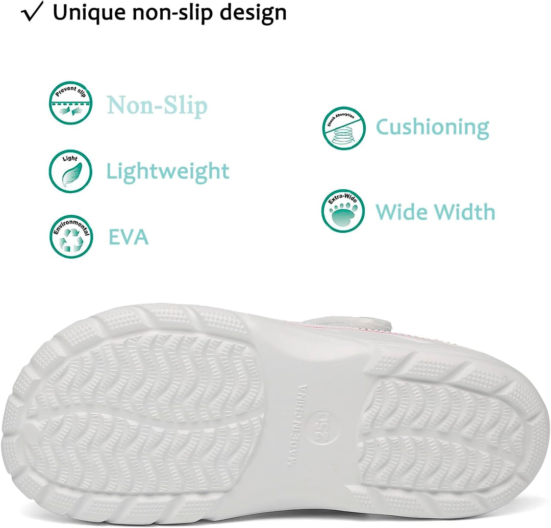 Unisex Clogs Pantoletten Sommer Hausschuhe Strand Sandalen Gartenschuhe mit Fussbett aus Weichem 38/