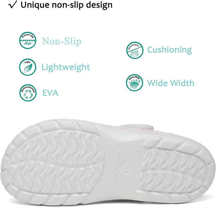 Unisex Clogs Pantoletten Sommer Hausschuhe Strand Sandalen Gartenschuhe mit Fussbett aus Weichem 38/