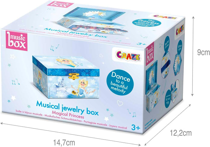 CRAZE Music Box Princess | Spieluhr mit Melodie, Mädchen Schmuckkästchen mit drehender Prinzessin, S