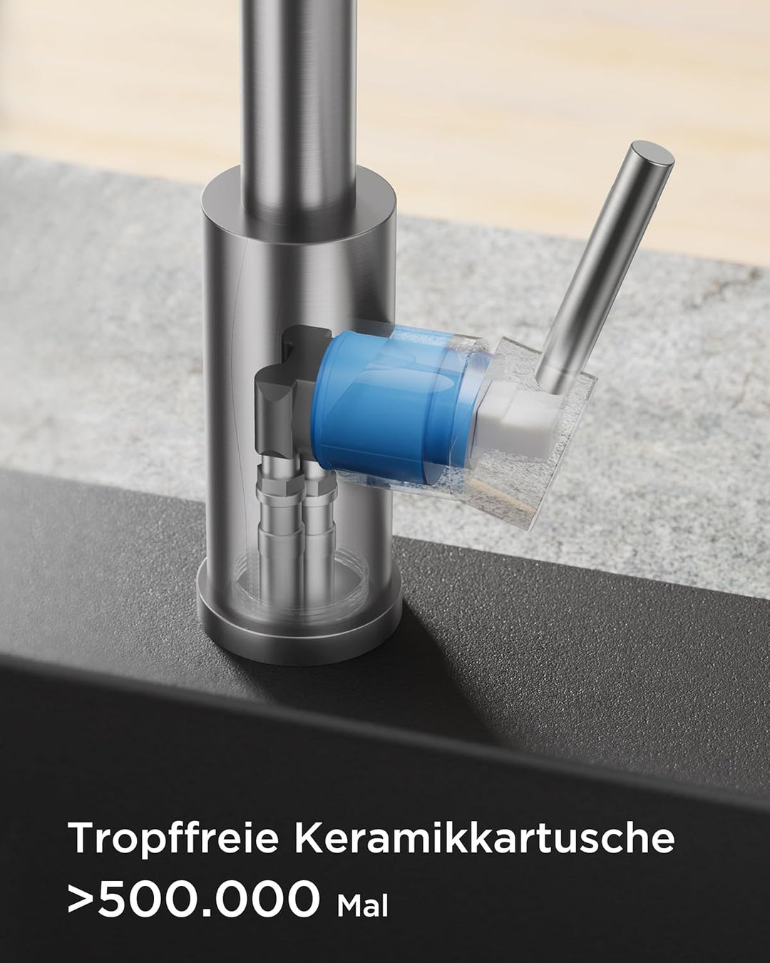 FORIOUS Wasserhahn Küche, Küchenarmatur Ausziehbar, Spültischarmatur Küche mit 5 Sprühmodi, Edelstah