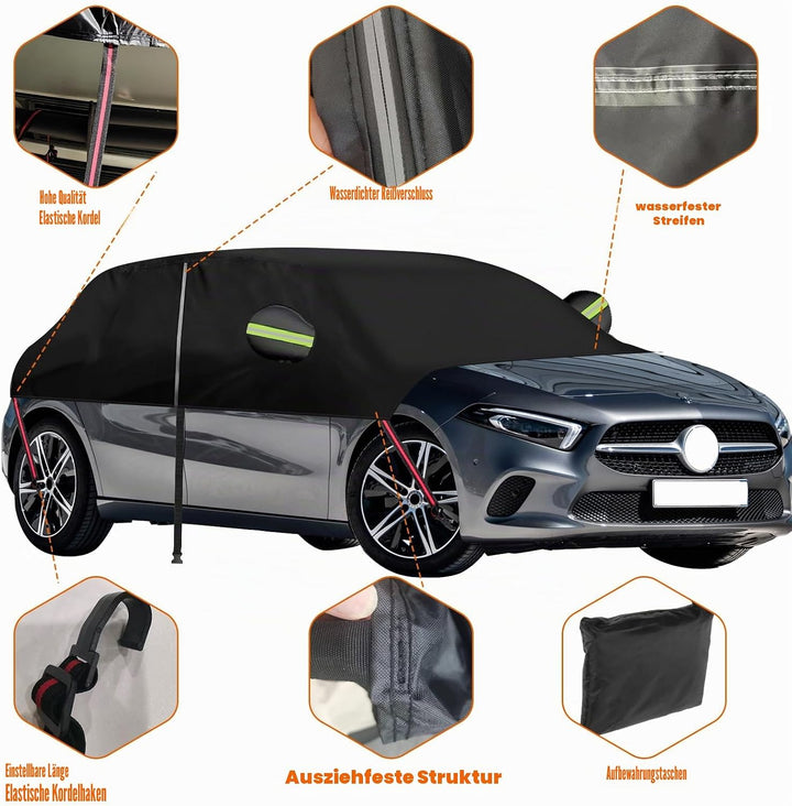 Halbgarage für Mercedes Benz A-Klasse 2018–2025, 420D Oxford, wasserdichte Auto-Abdeckung, Allwetter