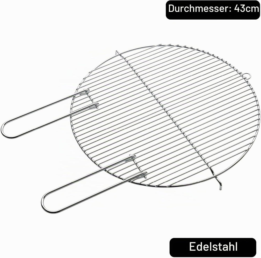 Barbecook Grillrost rund 43cm mit Zwei festen Handgriffen fur Optima/Loewy 45, Edelstahl