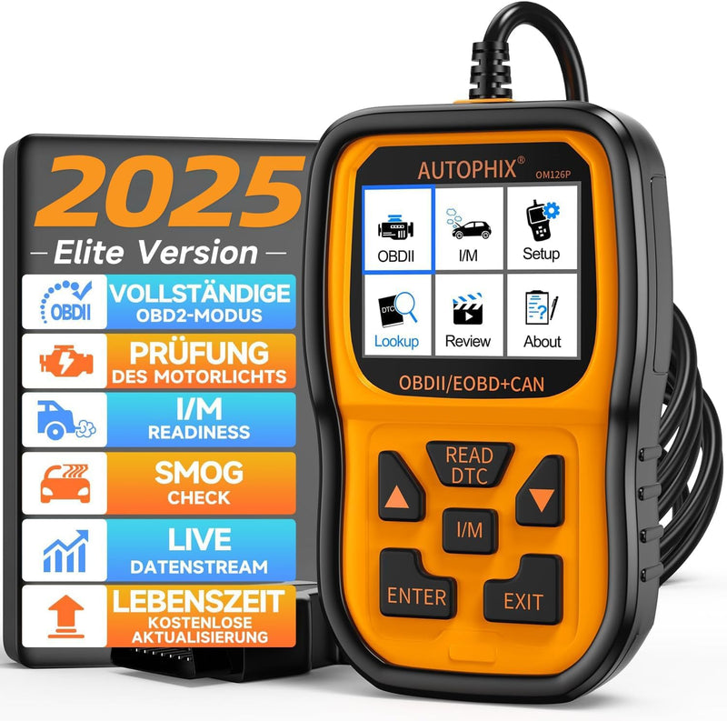 AUTOPHIX OM126P OBD2 Diagnosegerät Universal KFZ-Fehlercode-Lesegerät kfz diagnosegerät für alle Fah