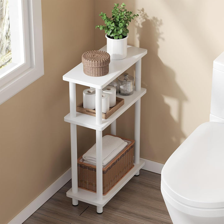 APICIZON Beistelltisch Schmal 3 Tier Beistelltisch Holz, 40x18x61.5CM, Nachttisch Schmal mit Staurau