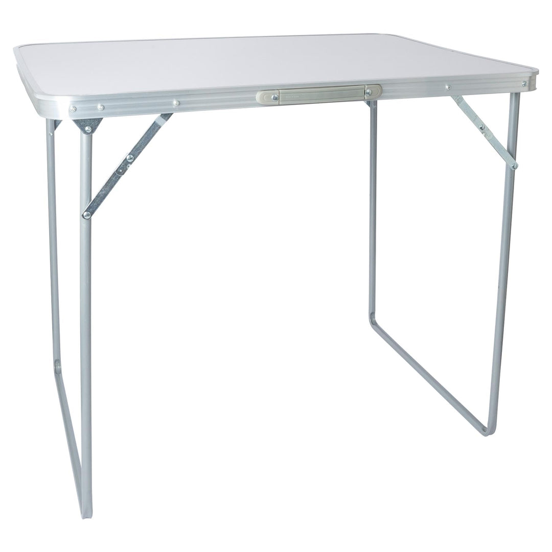 Harbour Housewares 1x Weiss 80cm x 60cm Klappbarer Campingtisch aus Metall - Klein Faltbar Tragbar D