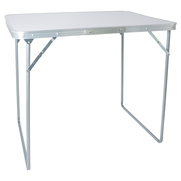 Harbour Housewares 1x Weiss 80cm x 60cm Klappbarer Campingtisch aus Metall - Klein Faltbar Tragbar D
