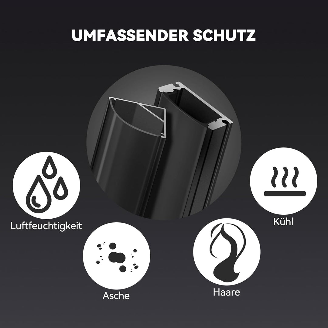 HOMMAND 6 x 1m/3,3ft LED Kanal V-Form, LED Streifen Kanal und Diffusor mit Eckverbinder, Klebstoff,
