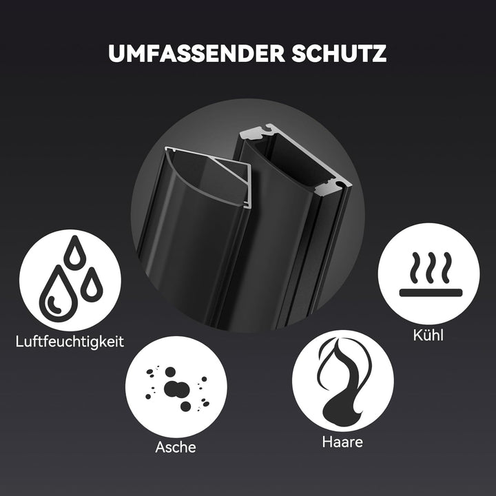 HOMMAND 6 x 1m/3,3ft LED Kanal V-Form, LED Streifen Kanal und Diffusor mit Eckverbinder, Klebstoff,