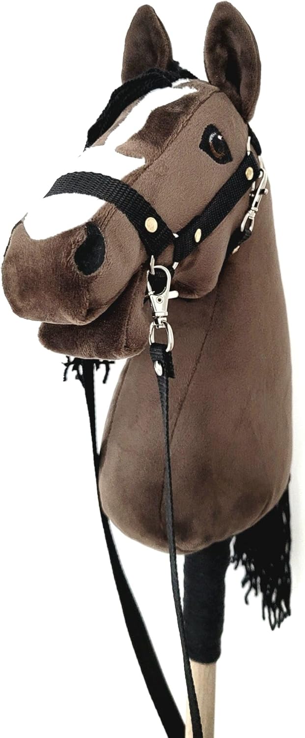 Steckenpferd A4 (Pferd auf einem Stock) Hobby Horse A4 komplett mit Kantar wie auf dem Foto (Dunkelb