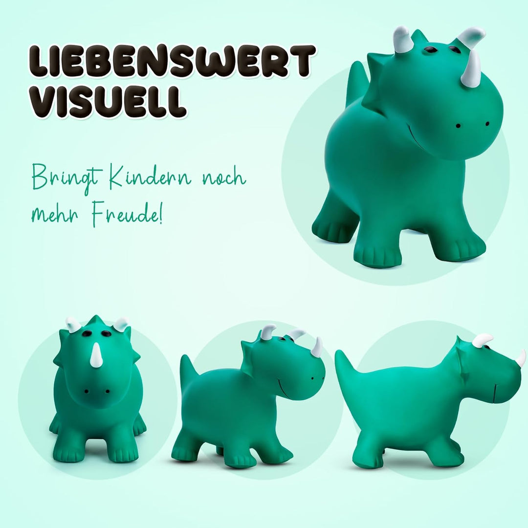 U&C Planet Hüpftier Dinosaurier Hopper Dino Hopper Animal Ride-On für Kinder 1-6, Hochwertiges PVC,