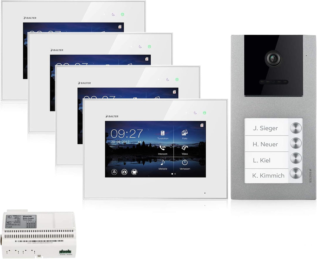 Balter EVO Video Türsprechanlage ? Touchscreen 7 Zoll Monitor ? Smartphone App ? 2-Draht Bus ? Aufpu
